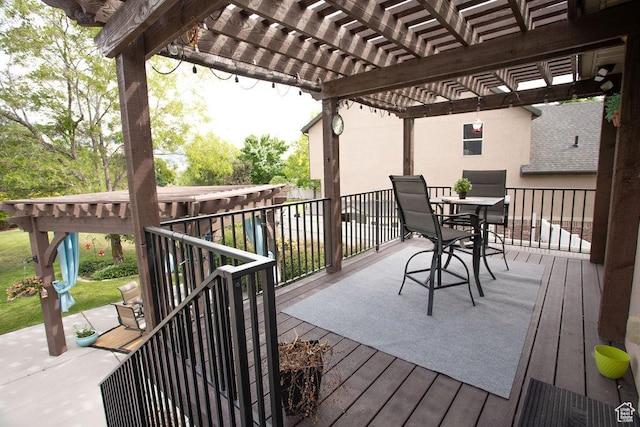 3234 N 550 W, Pleasant View, UT 84414 - deck featuring a pergola and outdoor dining area