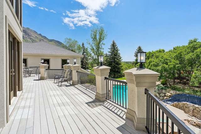 870 E Quail Hollow Cir, Alpine, UT 84004 - wooden deck featuring a mountain view
