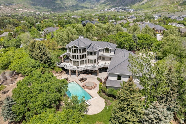 870 E Quail Hollow Cir, Alpine, UT 84004 - view from above of property featuring a pool area