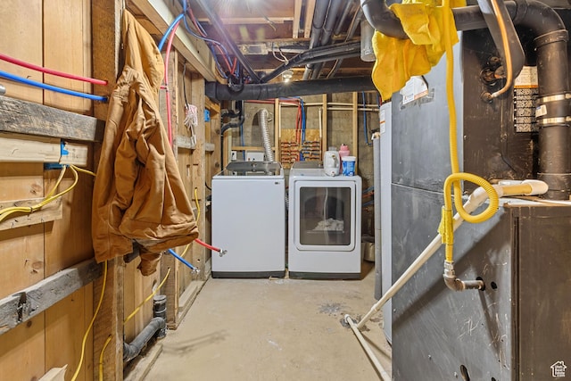 1250 E Center St, Springville, UT 84663 - unfinished basement with washer and clothes dryer and heating unit
