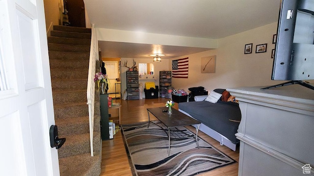 966 Mckinley Ave Unit B, Pocatello, ID 83201 - living area with wood finished floors and stairs