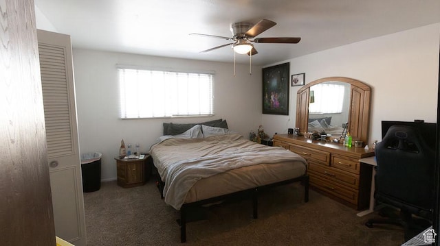 966 Mckinley Ave Unit B, Pocatello, ID 83201 - carpeted bedroom with a desk and ceiling fan