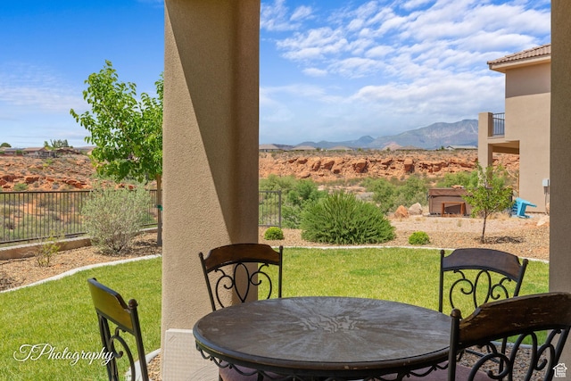 533 N Creek Ridge Cir, Washington, UT 84780 - view of patio / terrace featuring a mountain view