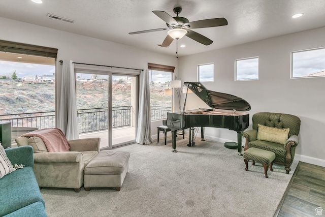 533 N Creek Ridge Cir, Washington, UT 84780 - sitting room featuring baseboards, a ceiling fan, recessed lighting, and wood finished floors