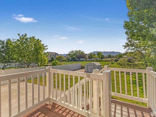 5986 S 4250 W, Roy, UT 84067 - wooden deck featuring a mountain view