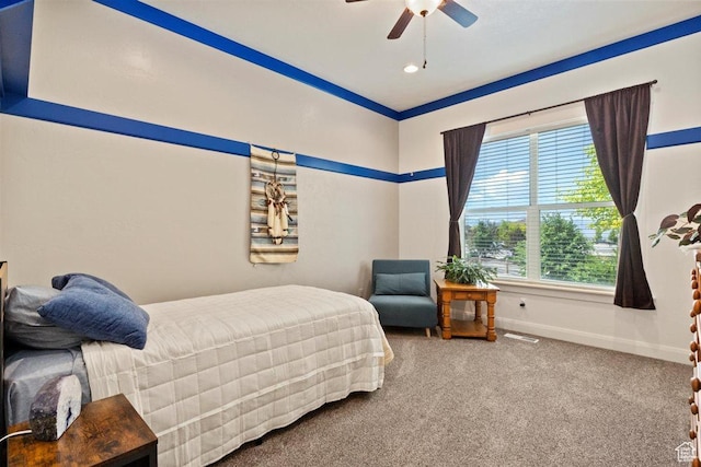 1097 E Highline Rd, Lake Point, UT 84074 - bedroom with carpet flooring, baseboards, and a ceiling fan