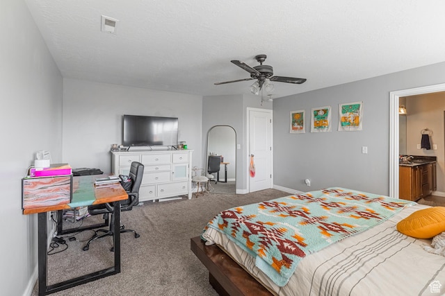 2869 W Chestnut St, Lehi, UT 84043 - bedroom with a desk, carpet flooring, baseboards, a sink, and ceiling fan