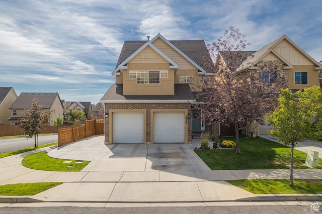 2869 W Chestnut St, Lehi, UT 84043 - craftsman house with driveway, an attached garage, roof with shingles, and brick siding