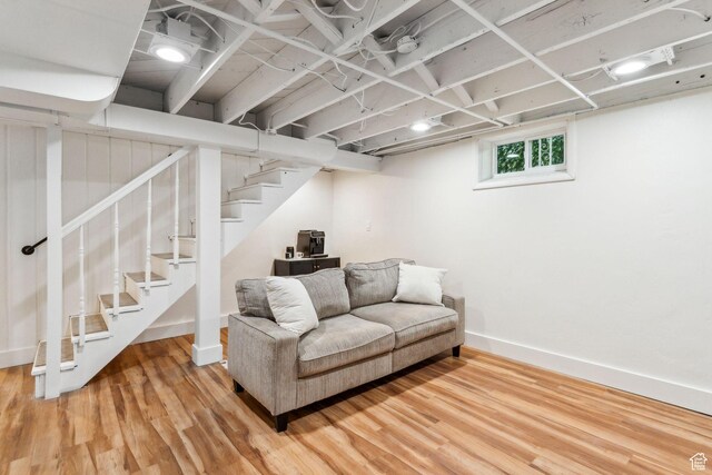2578 E 2940 S, Salt Lake City, UT 84109 - living area with wood finished floors, stairway, and baseboards