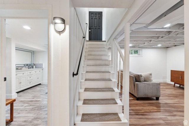 2578 E 2940 S, Salt Lake City, UT 84109 - stairway with wood finished floors and baseboards