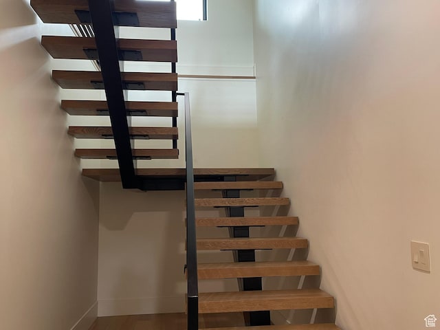 101 Crestview Cir, Park City, UT 84098 - stairs with wood finished floors and baseboards