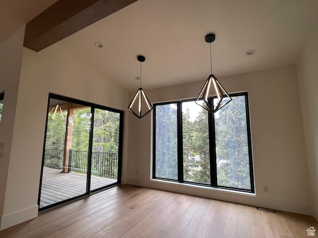 101 Crestview Cir, Park City, UT 84098 - unfurnished dining area featuring light wood-style flooring, baseboards, a chandelier, and recessed lighting