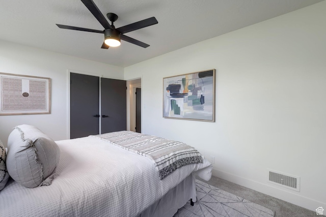 1416 N Eyrie Dr E, Ogden, UT 84404 - bedroom featuring light carpet, baseboards, and a ceiling fan