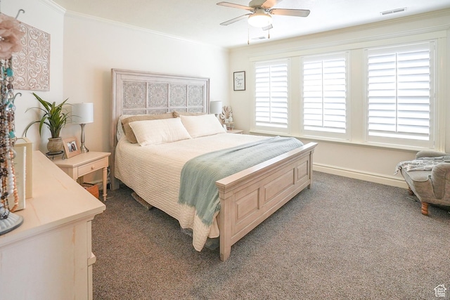 1901 S 1375 W, Syracuse, UT 84075 - carpeted bedroom with ornamental molding, baseboards, and ceiling fan