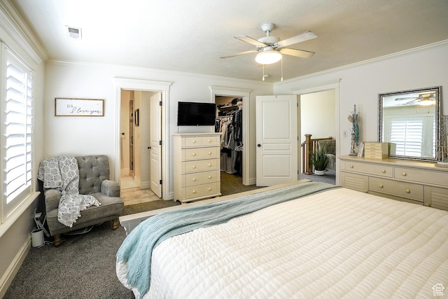 1901 S 1375 W, Syracuse, UT 84075 - bedroom with multiple windows, carpet, crown molding, and a walk in closet