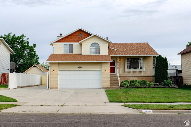 2979 W 4275 S, Roy, UT 84067 - view of front of property with an attached garage, driveway, brick siding, a chimney, and roof with shingles