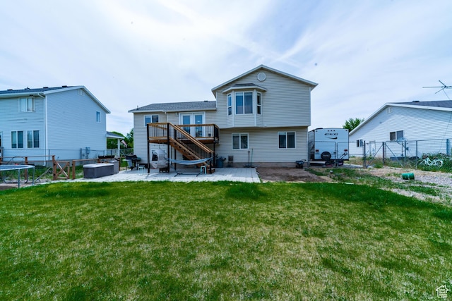 1542 N 2530 W, Clinton, UT 84015 - back of house featuring a patio area, stairs, and a wooden deck