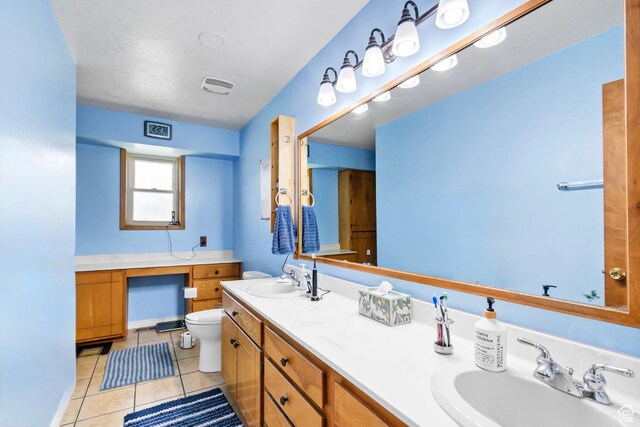 155 S 200 W, Gunnison, UT 84634 - bathroom with toilet, tile patterned floors, and double vanity
