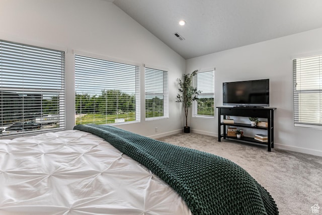 849 N Evelyn St W, Farmington, UT 84025 - bedroom featuring carpet, baseboards, and high vaulted ceiling