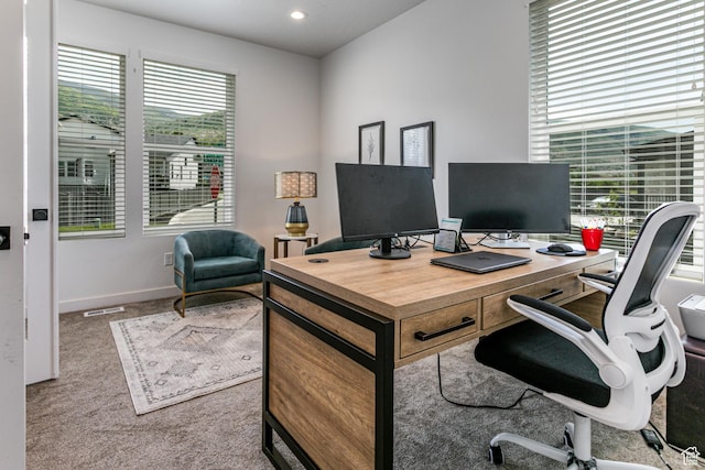 849 N Evelyn St W, Farmington, UT 84025 - carpeted office featuring baseboards and recessed lighting