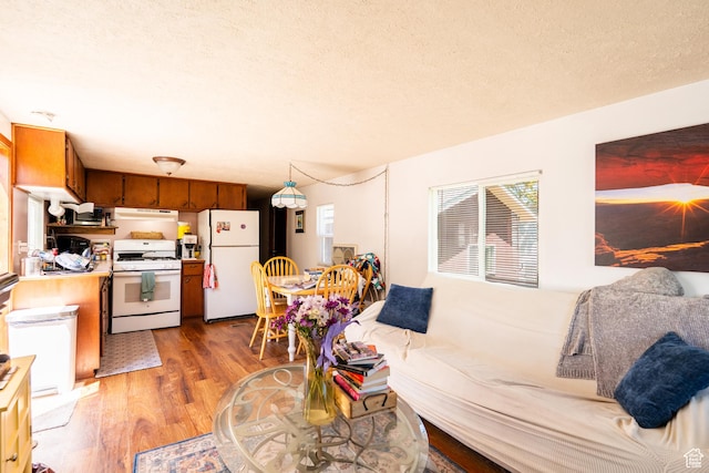 476 Cliffview Dr, Moab, UT 84532 - living area with light wood-type flooring and a textured ceiling