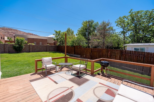 476 Cliffview Dr, Moab, UT 84532 - wooden terrace with area for grilling