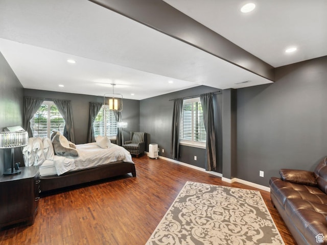 13302 S Corner Wood Dr E, Draper, UT 84020 - bedroom featuring wood finished floors, baseboards, and recessed lighting