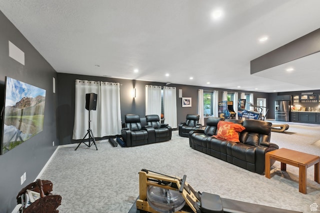 13302 S Corner Wood Dr E, Draper, UT 84020 - living room with carpet floors, recessed lighting, and baseboards