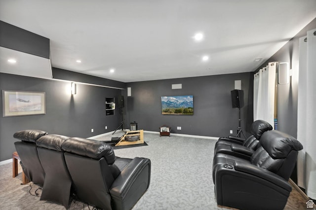 13302 S Corner Wood Dr E, Draper, UT 84020 - carpeted cinema room featuring baseboards and recessed lighting