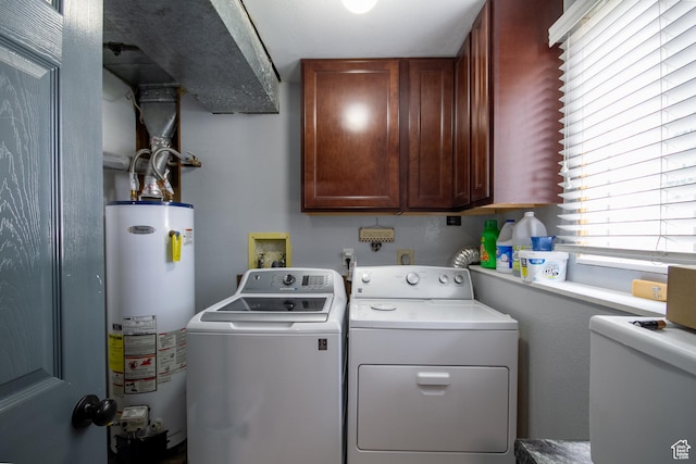 366 S 3240 W, Vernal, UT 84078 - laundry area featuring water heater, independent washer and dryer, and cabinet space