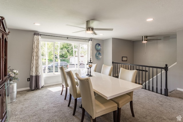 366 S 3240 W, Vernal, UT 84078 - carpeted dining space with a ceiling fan, recessed lighting, and baseboards