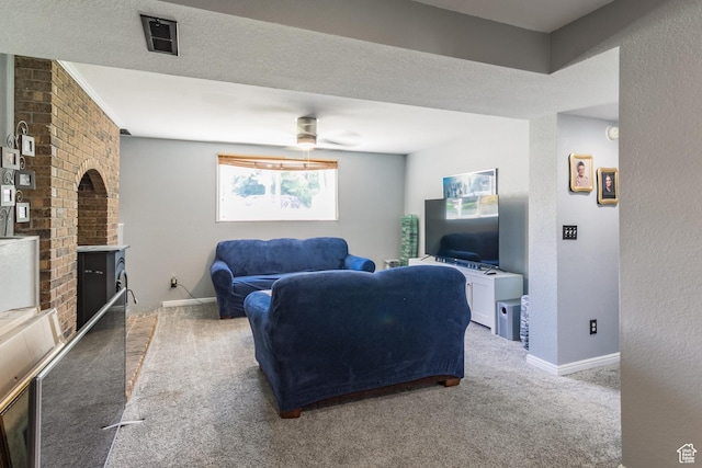 366 S 3240 W, Vernal, UT 84078 - living area featuring carpet, baseboards, and a fireplace