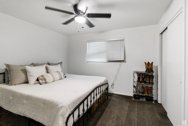 345 W 300 N, Richfield, UT 84701 - carpeted bedroom featuring a closet, ceiling fan, and baseboards