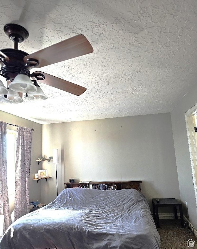 3788 S 410 W, Vernal, UT 84078 - carpeted bedroom with a textured ceiling and ceiling fan