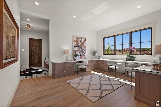 113 N Haystack Mountain Dr Unit 2, Heber City, UT 84032 - office area with light wood-type flooring, recessed lighting, and baseboards