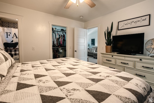 45 N Center St, Hyrum, UT 84319 - bedroom featuring a closet, a spacious closet, and ceiling fan