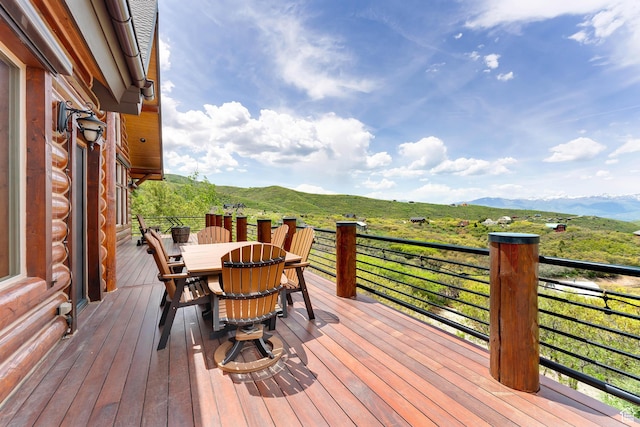 1551 Tree Top Ln Unit 360, Heber City, UT 84032 - deck featuring a mountain view and outdoor dining space