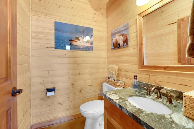 1551 Tree Top Ln Unit 360, Heber City, UT 84032 - half bathroom featuring vanity, wooden walls, and toilet