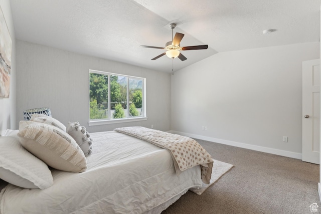 4269 S Haven Park Way, Holladay, UT 84124 - carpeted bedroom featuring baseboards, a ceiling fan, and vaulted ceiling