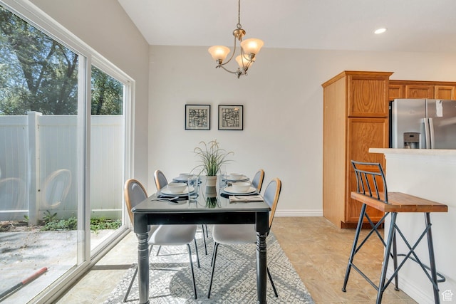 14069 S Rutherford Ave W, Bluffdale, UT 84065 - dining room featuring a chandelier, recessed lighting, and baseboards