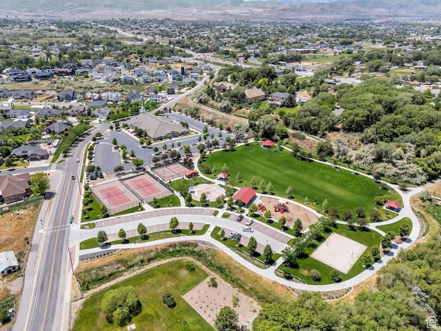 14069 S Rutherford Ave W, Bluffdale, UT 84065 - aerial view of property and surrounding area with a mountainous background