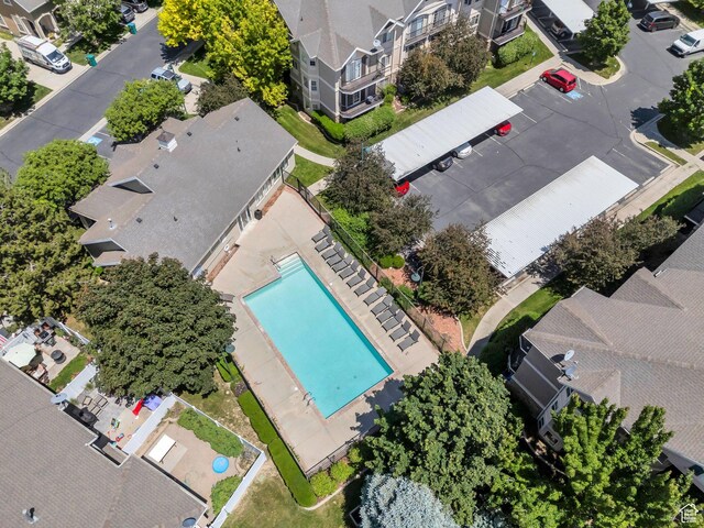 14069 S Rutherford Ave W, Bluffdale, UT 84065 - drone / aerial view of a pool