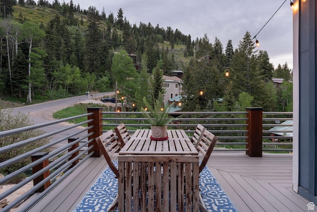 705 Parkview Dr, Summit Park, UT 84098 - wooden terrace featuring a forest view