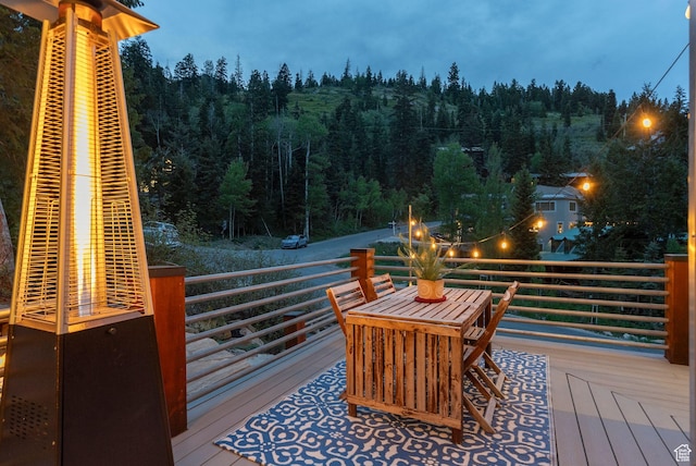 705 Parkview Dr, Summit Park, UT 84098 - wooden terrace featuring a forest view