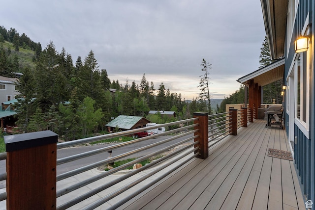 705 Parkview Dr, Summit Park, UT 84098 - view of deck at dusk