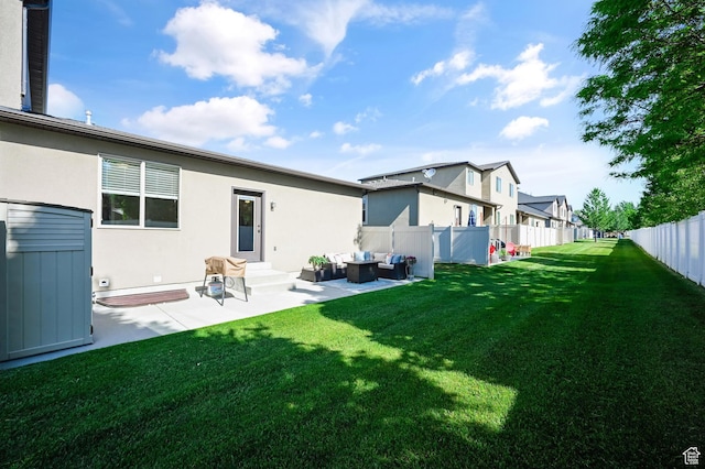 658 S 150 E, Smithfield, UT 84335 - back of house featuring an outdoor living space, a residential view, a patio area, and stucco siding
