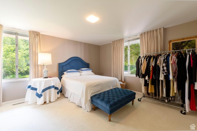2285 E Cottonwood Cir, Holladay, UT 84117 - bedroom featuring multiple windows, carpet, and a closet
