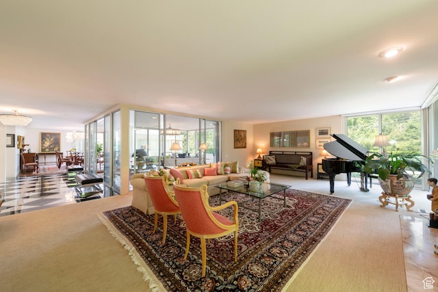 2285 E Cottonwood Cir, Holladay, UT 84117 - living room with floor to ceiling windows and light colored carpet