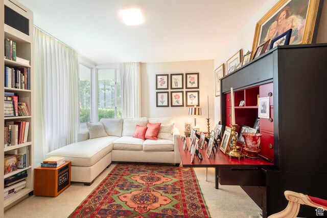 2285 E Cottonwood Cir, Holladay, UT 84117 - living room featuring light colored carpet