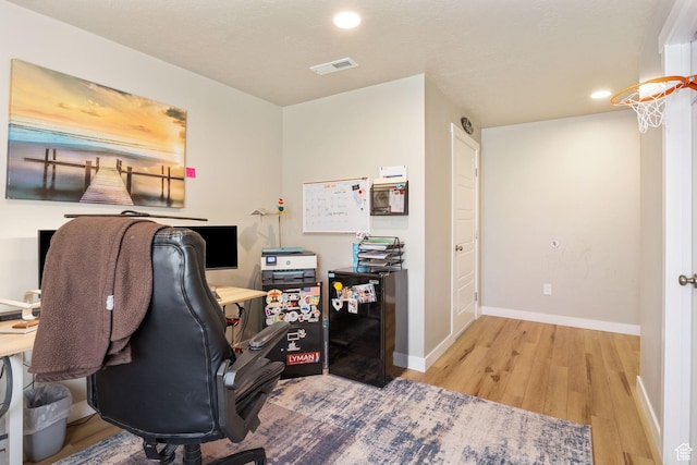 1295 E Granite Peak Rd, Eagle Mountain, UT 84005 - office space with wood finished floors, recessed lighting, and baseboards